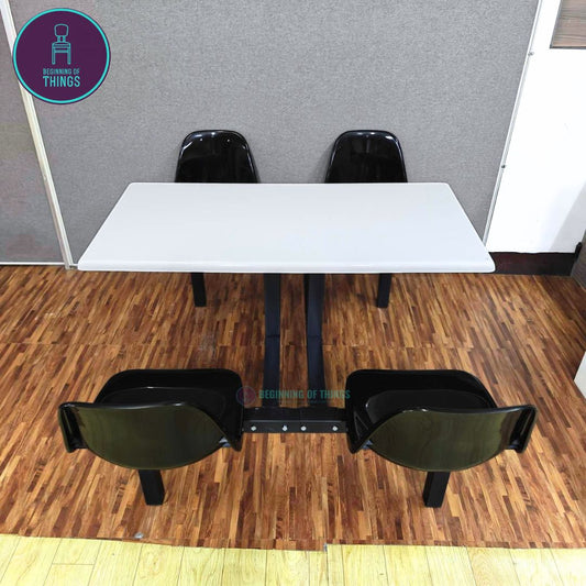 4-Seater Canteen Cafeteria Table and Chair Dining Set