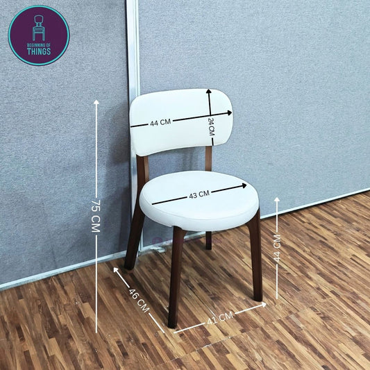 Round Back Wooden Frame Dining Chair