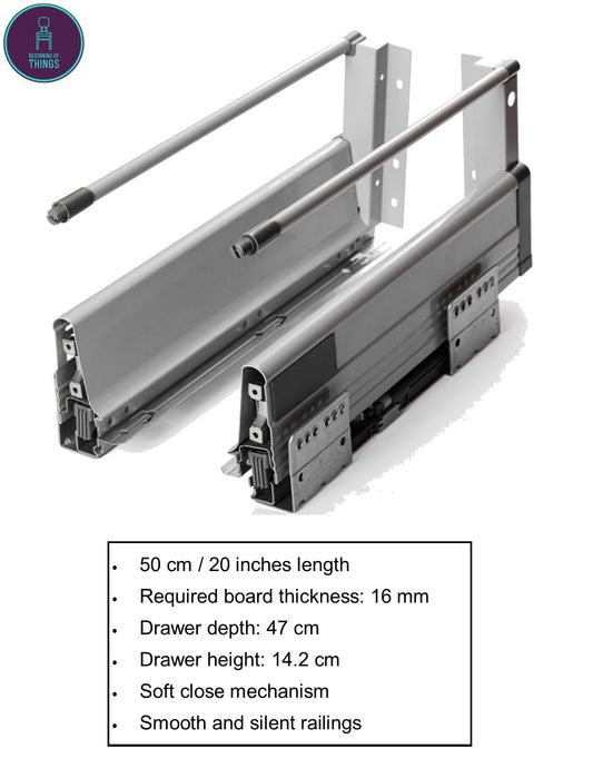 Drawer Slider Mechanism 20 inches / 50cm per pair