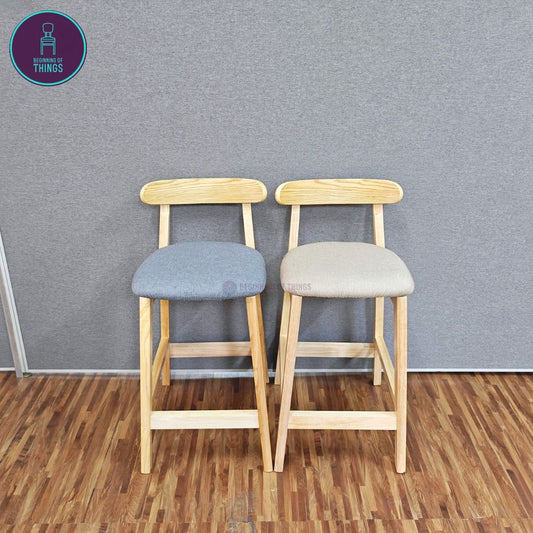 Wooden Horn Bar Stool