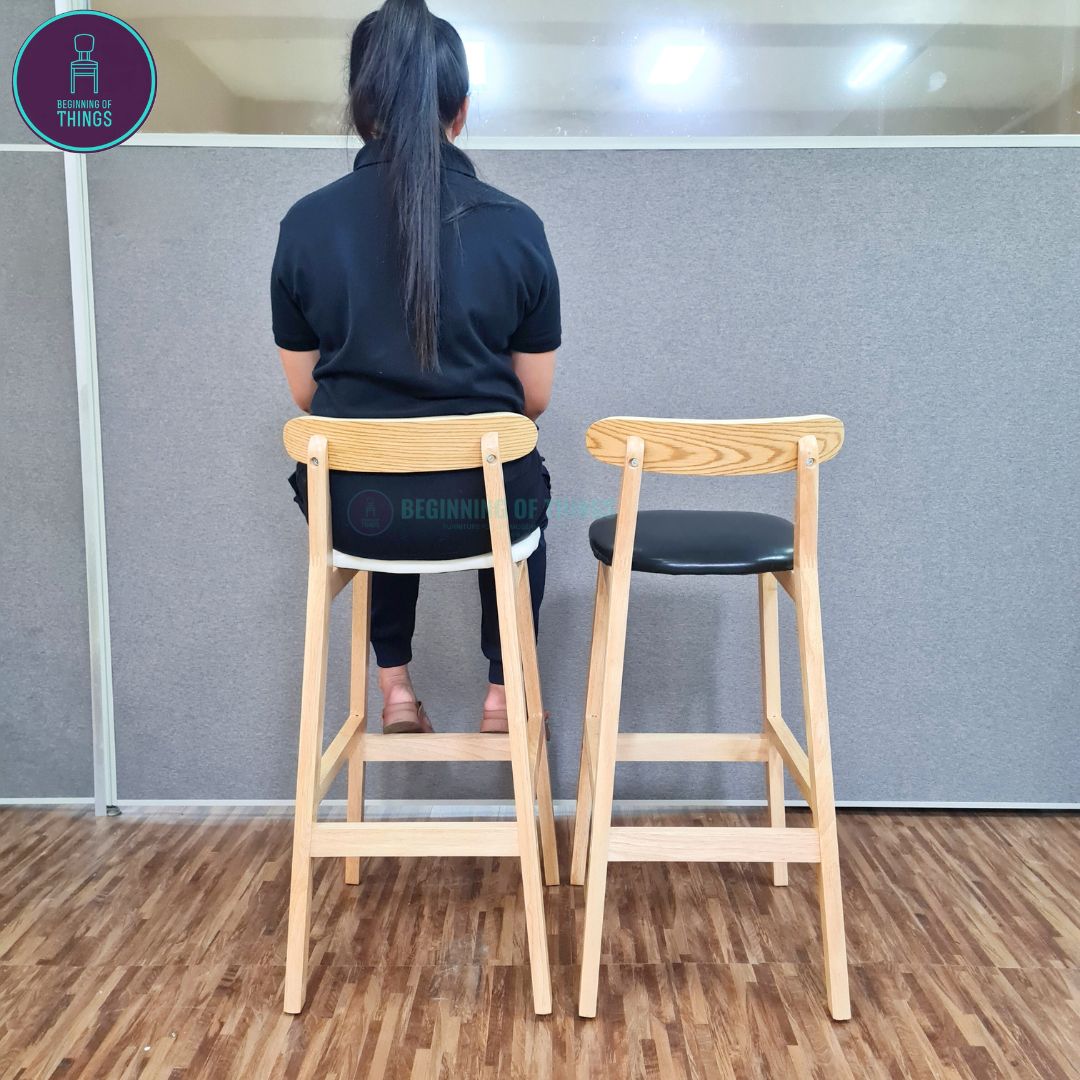 Wooden Horn Bar Stool