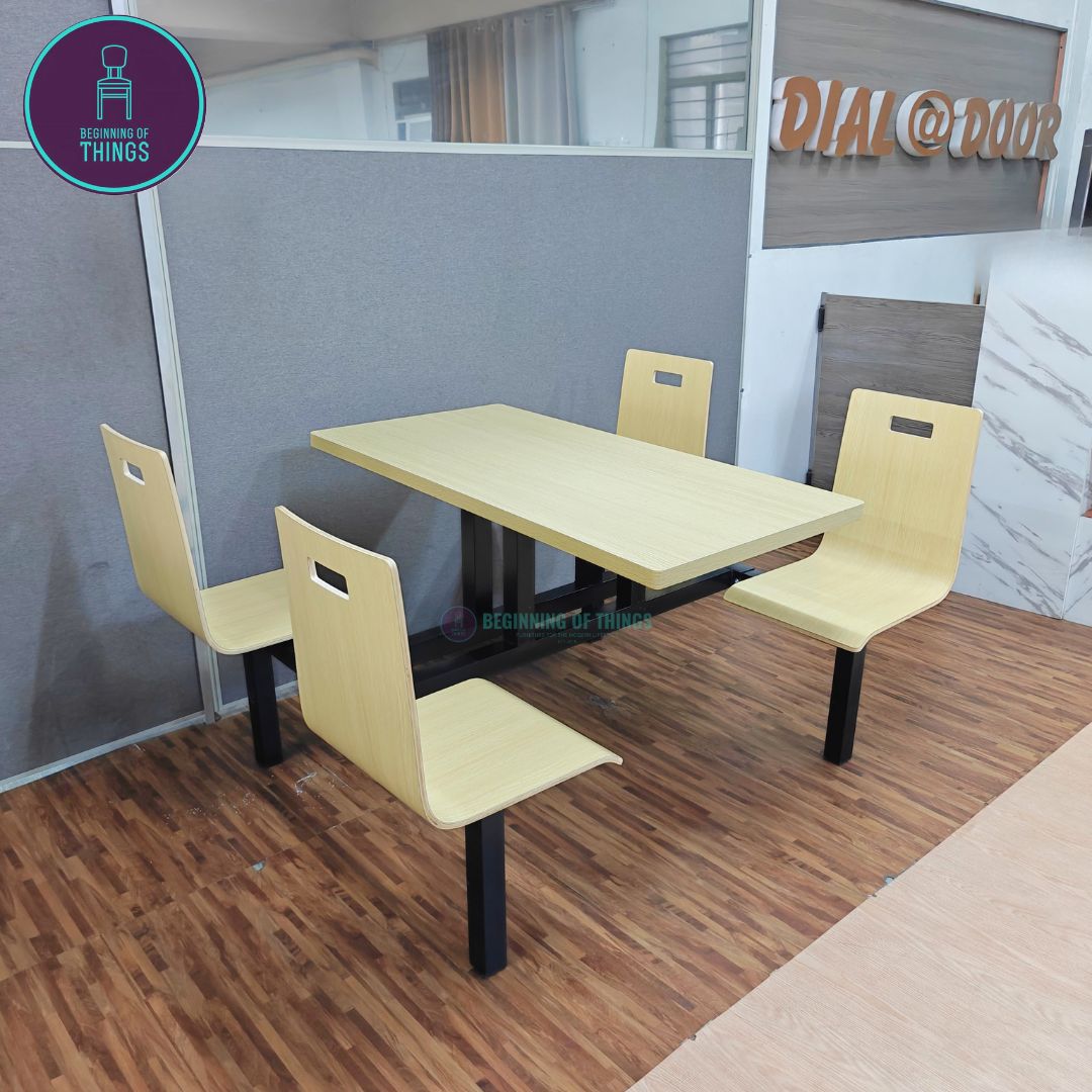 4-Seater Canteen Cafeteria Set Laminated Plyboard