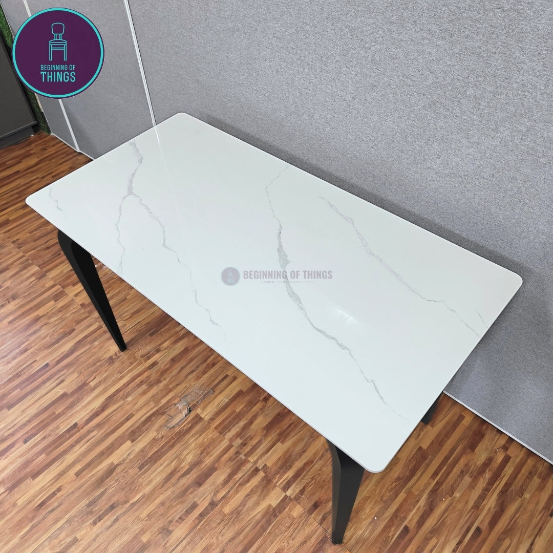 Sintered Stone Rectangular Dining Table 120 cm Pin Legs