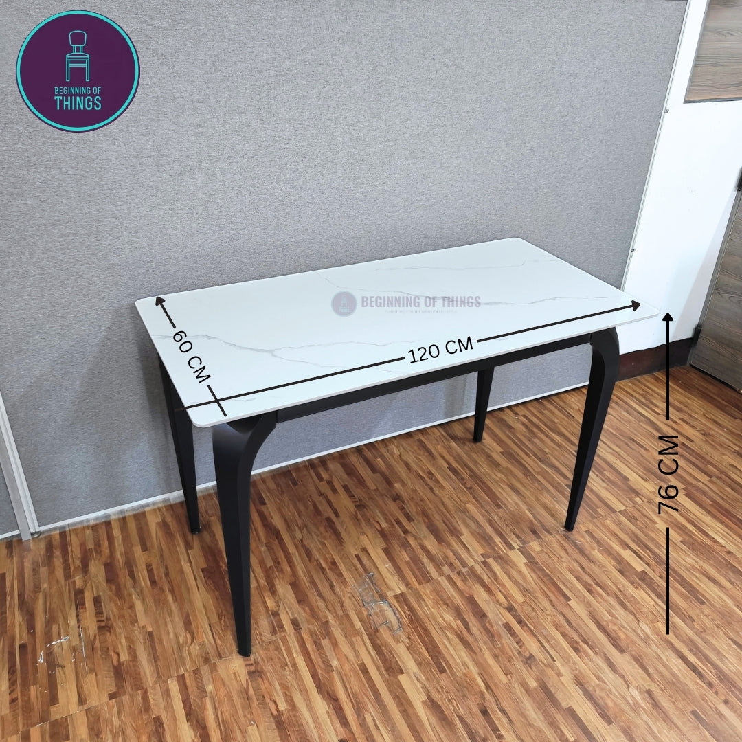 Sintered Stone Rectangular Dining Table 120 cm Pin Legs