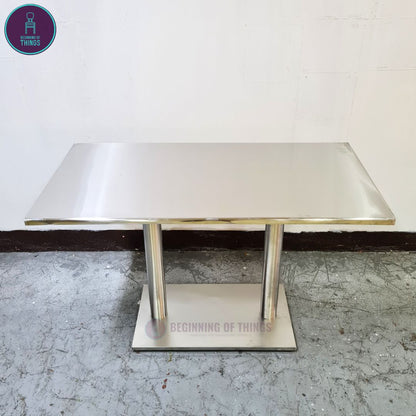 Stainless Rectangular Dining Table 120 cm