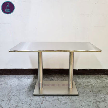 Stainless Rectangular Dining Table 120 cm