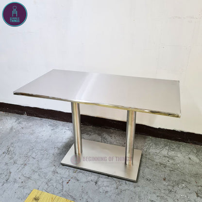 Stainless Rectangular Dining Table 120 cm