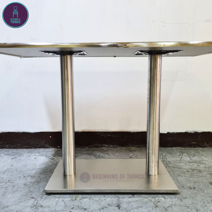 Stainless Rectangular Dining Table 120 cm