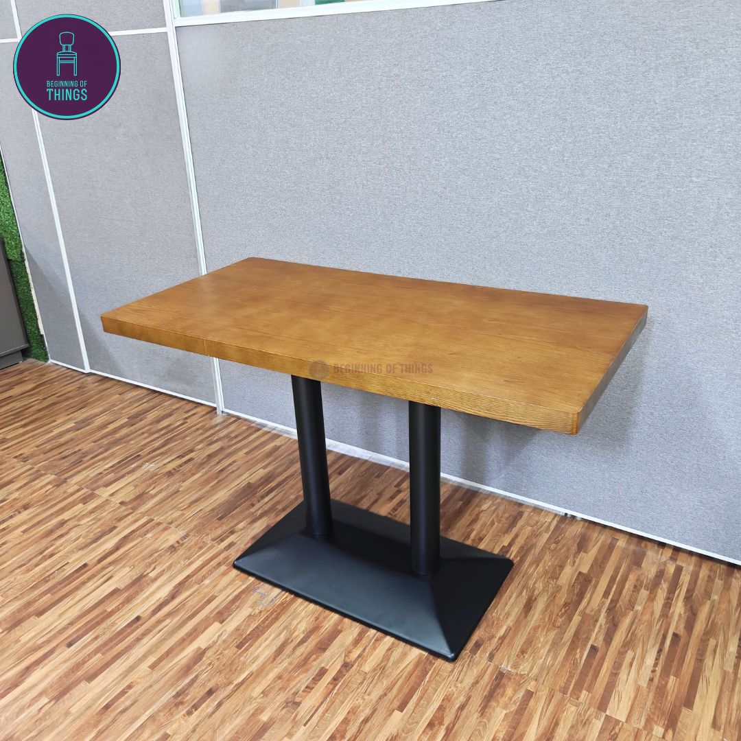 Wood Veneer Rectangular Dining Table 120 x 60 cm