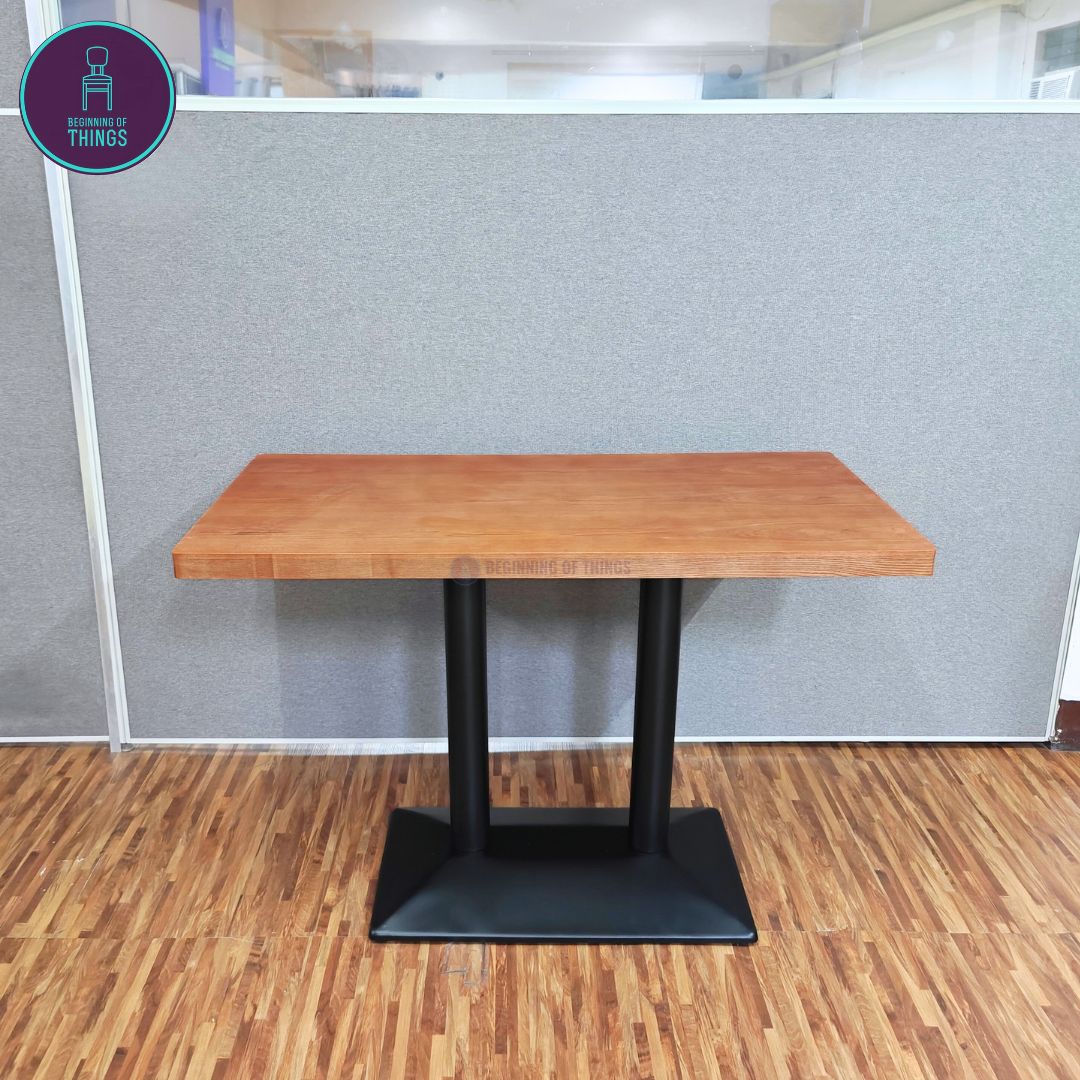 Wood Veneer Rectangular Dining Table 120 x 60 cm
