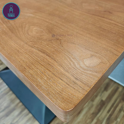 Wood Veneer Rectangular Dining Table 120 x 60 cm