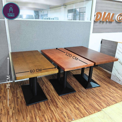 Wood Veneer Rectangular Dining Table 120 x 60 cm