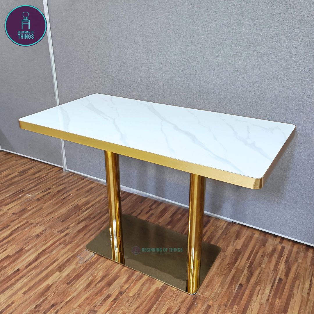 Sintered Stone w/ Edge Wrapping Rectangular Dining Table 120 cm