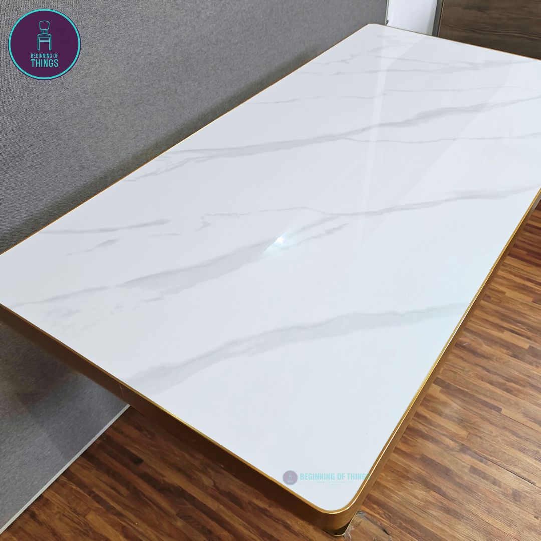 Sintered Stone w/ Edge Wrapping Rectangular Dining Table 120 cm