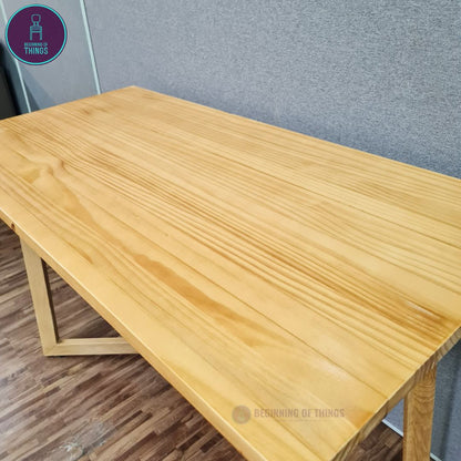 Solid Pine Wood Rectangular Dining Table 120cm