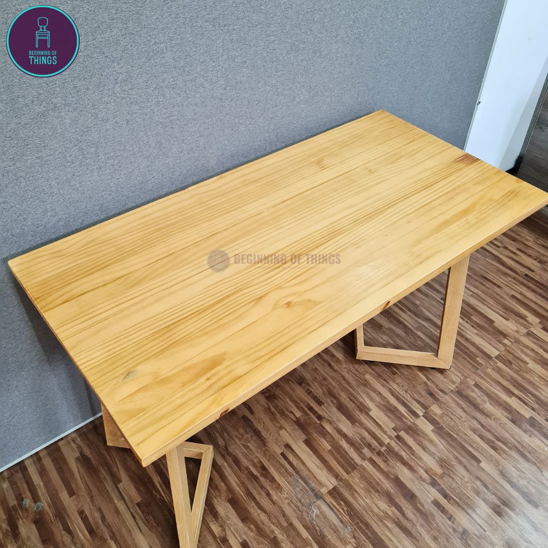 Solid Pine Wood Rectangular Dining Table 120cm