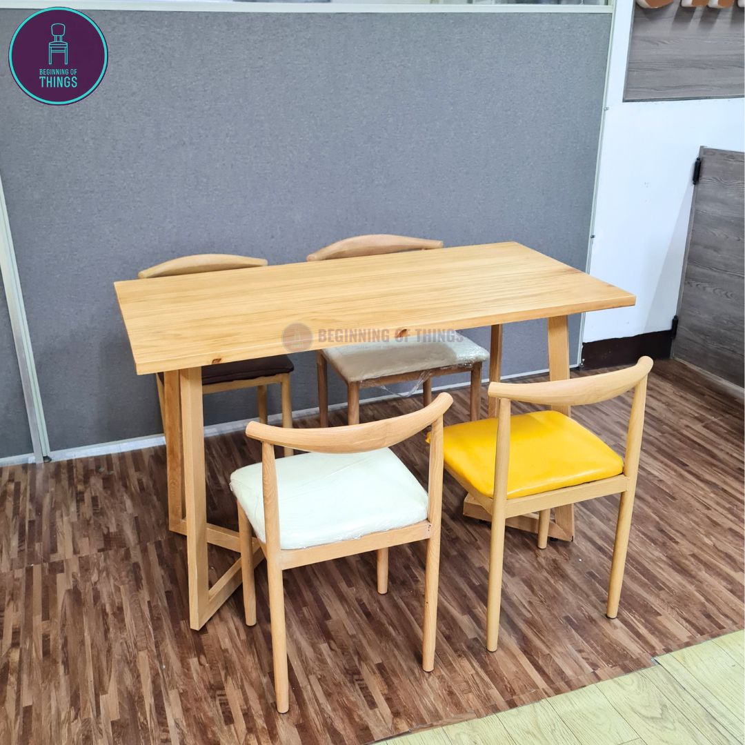 Solid Pine Wood Rectangular Dining Table 120cm