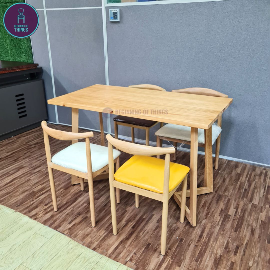 Solid Pine Wood Rectangular Dining Table 120cm