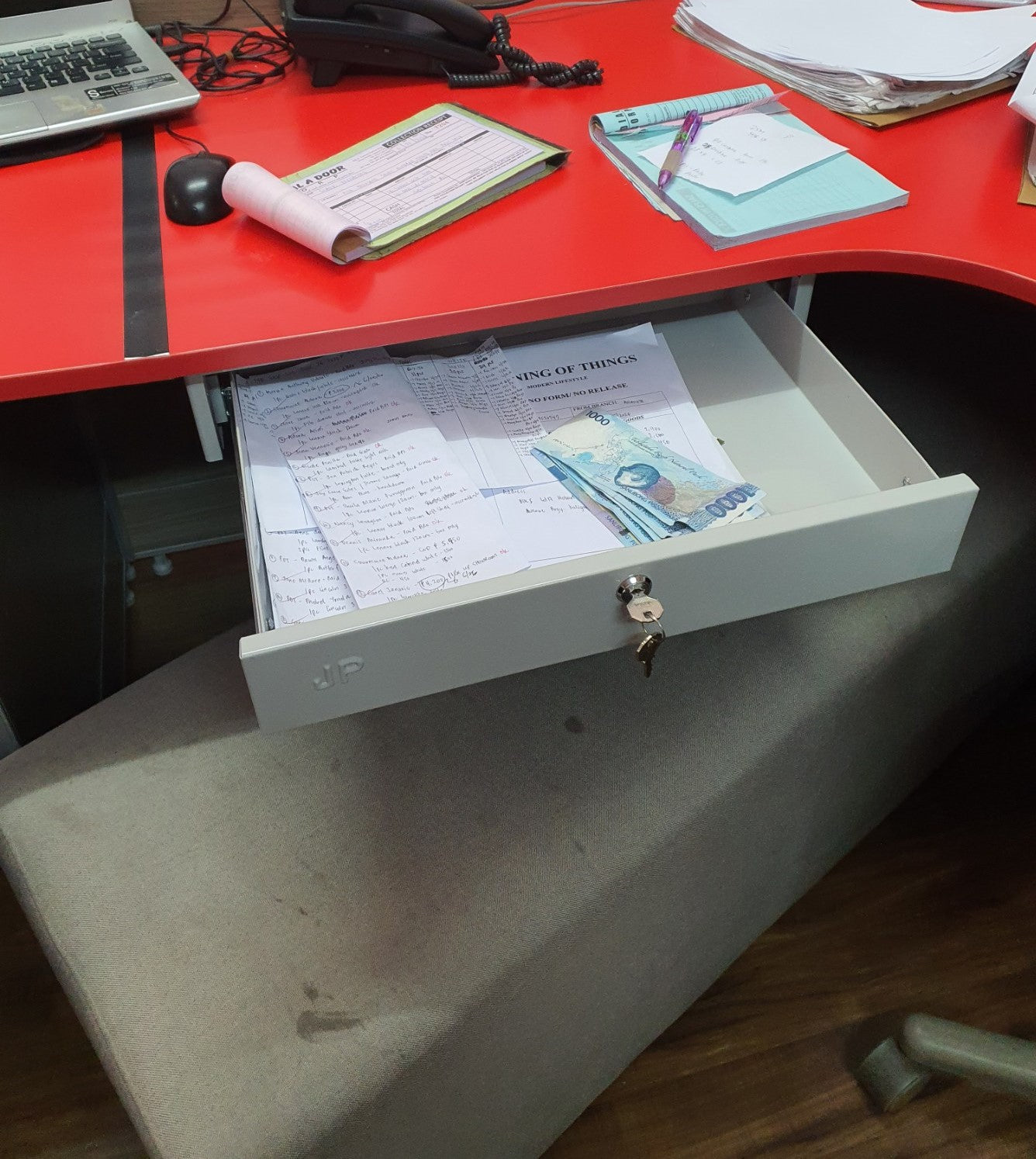 Steel Drawer for Desk with Lock