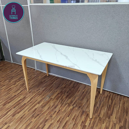 Sintered Stone Rectangular Dining Table 120 cm Pin Legs