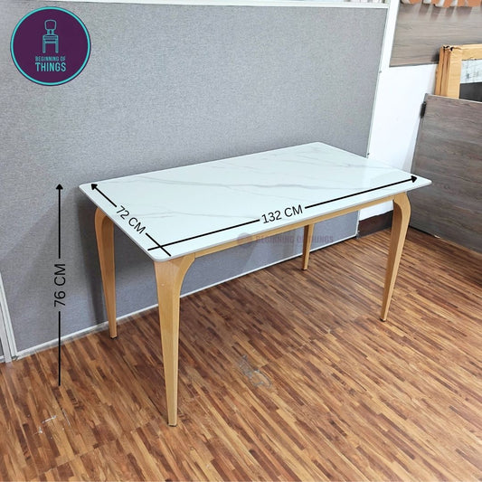 Sintered Stone Rectangular Dining Table 120 cm Pin Legs
