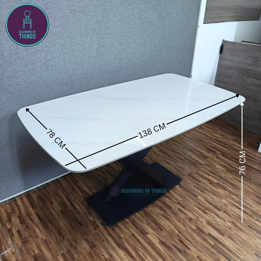Sintered Stone Rectangular Dining Table 140 x 80 cm