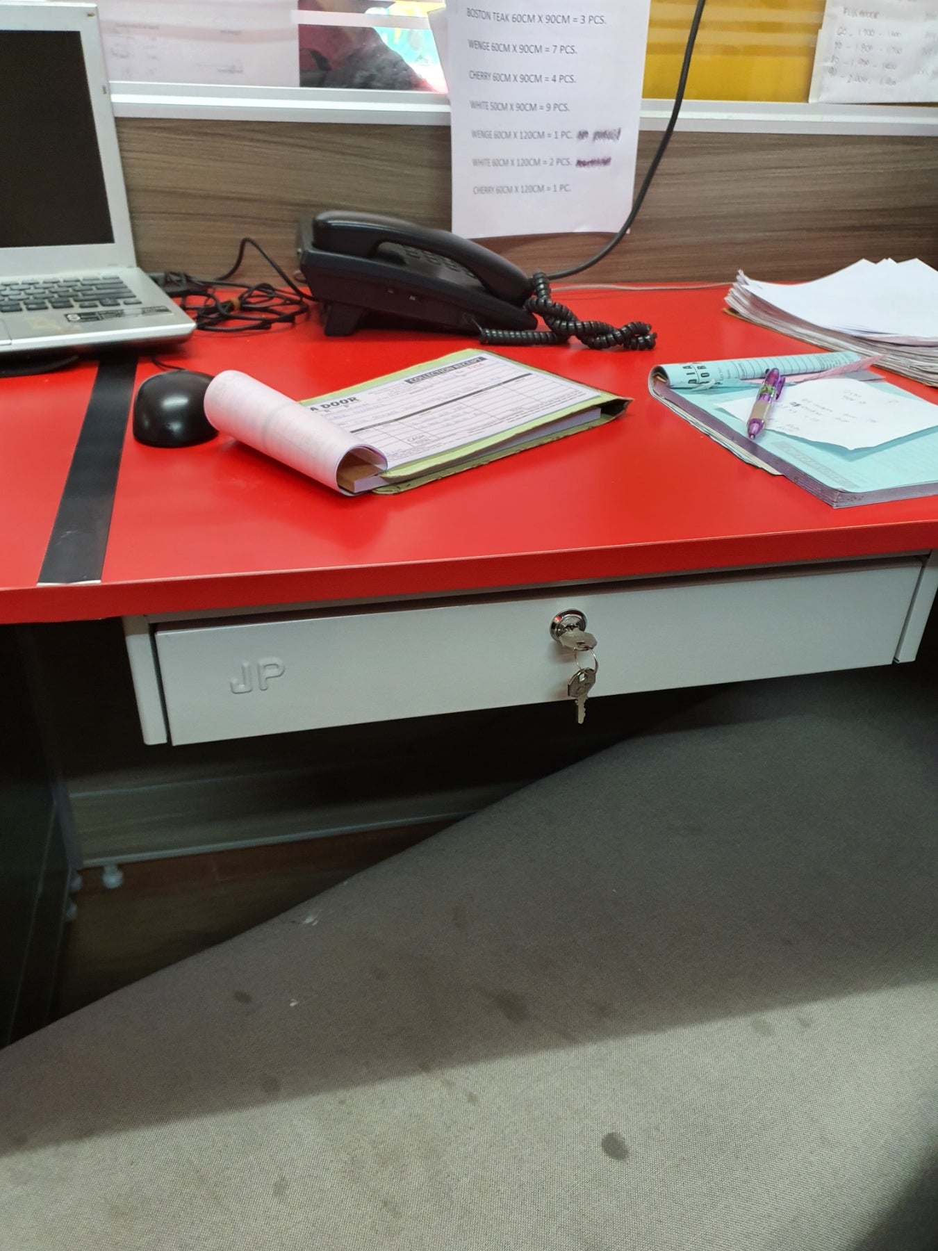 Steel Drawer for Desk with Lock