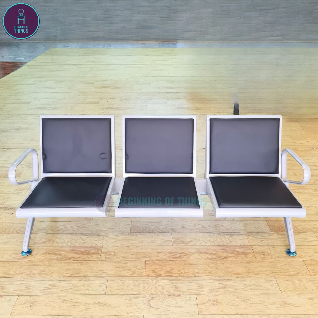3-Seater Gang Chair with Padded Foam Cushion Seat