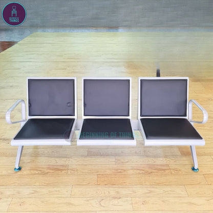 3-Seater Gang Chair with Padded Foam Cushion Seat