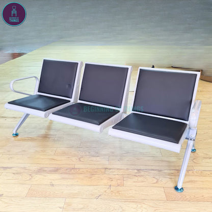 3-Seater Gang Chair with Padded Foam Cushion Seat