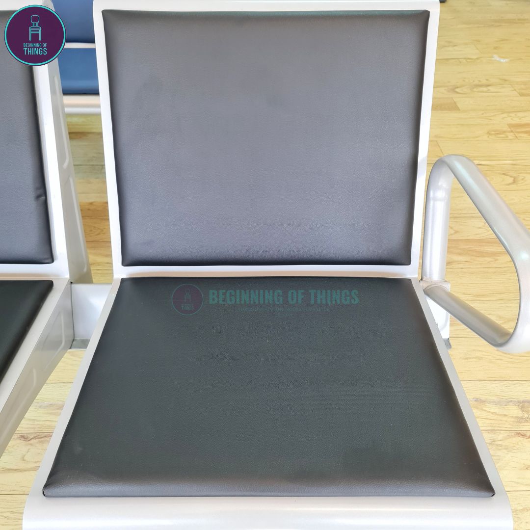 3-Seater Gang Chair with Padded Foam Cushion Seat