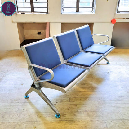 3-Seater Gang Chair with Padded Foam Cushion Seat