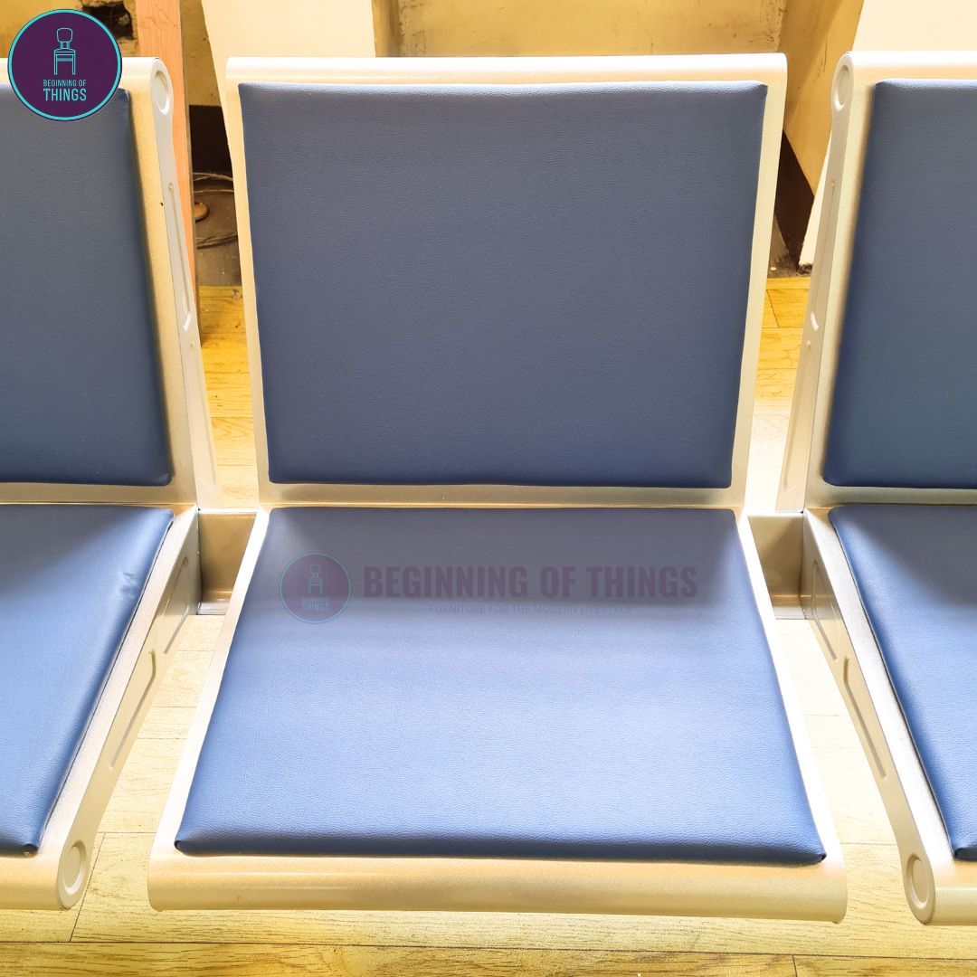 3-Seater Gang Chair with Padded Foam Cushion Seat