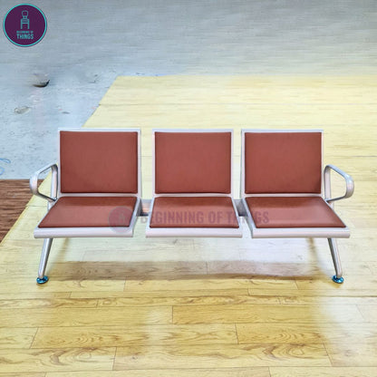 3-Seater Gang Chair with Padded Foam Cushion Seat