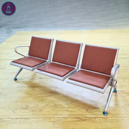 3-Seater Gang Chair with Padded Foam Cushion Seat