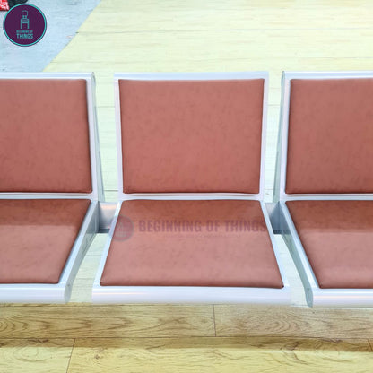 3-Seater Gang Chair with Padded Foam Cushion Seat