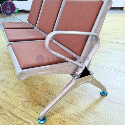 3-Seater Gang Chair with Padded Foam Cushion Seat