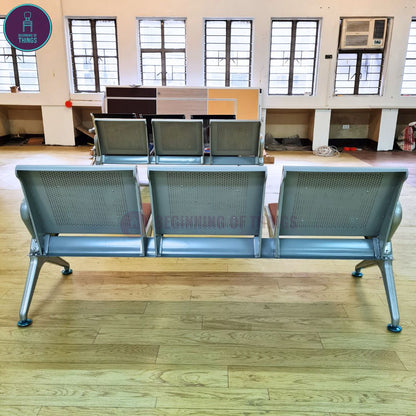 3-Seater Gang Chair with Padded Foam Cushion Seat