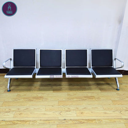 4-Seater Gang Chair with Padded Foam Cushion Seat