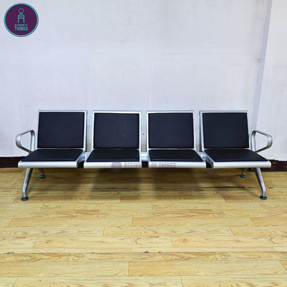 4-Seater Gang Chair with Padded Foam Cushion Seat
