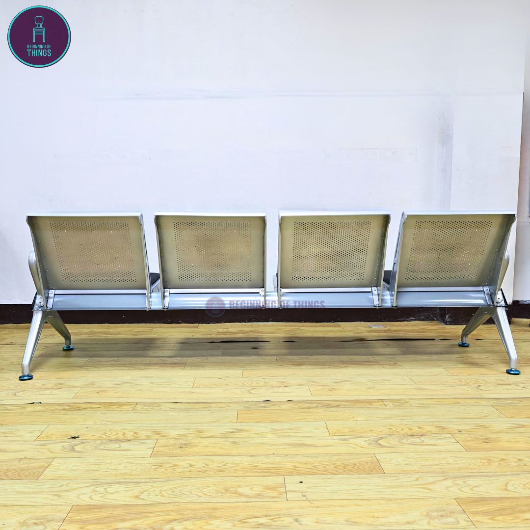 4-Seater Gang Chair with Padded Foam Cushion Seat