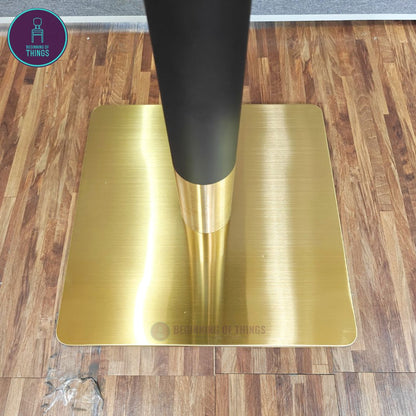Black w/ Gold Base Square Dining Table Leg