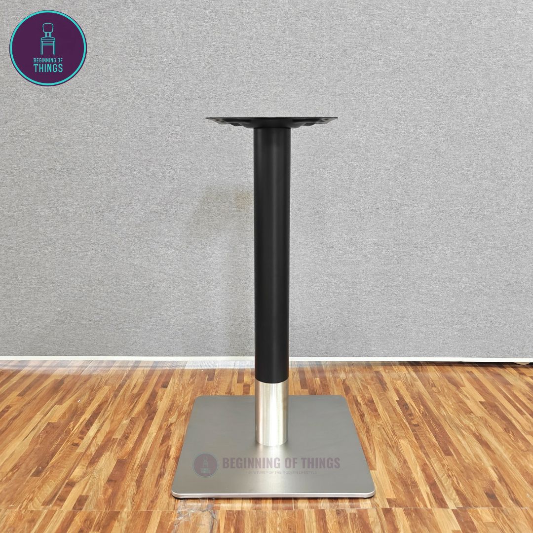 Black w/ Silver Base Square Dining Table Leg