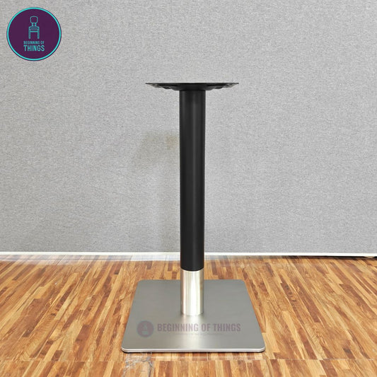 Black w/ Silver Base Square Dining Table Leg