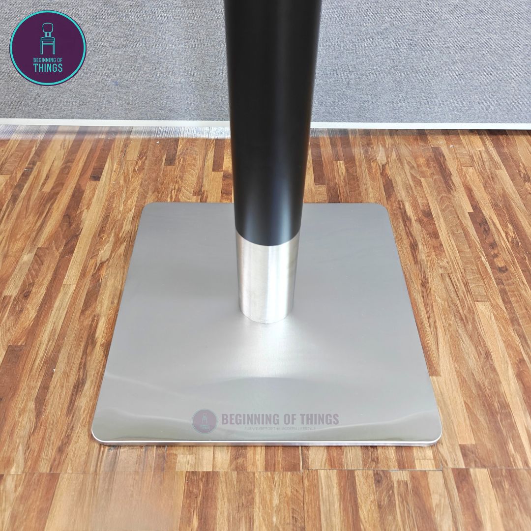 Black w/ Silver Base Square Dining Table Leg