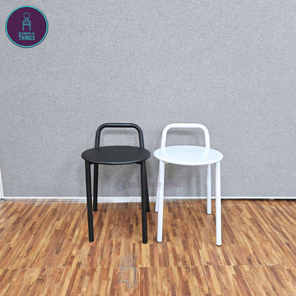 Low Back Outdoor Metal Stool Chair