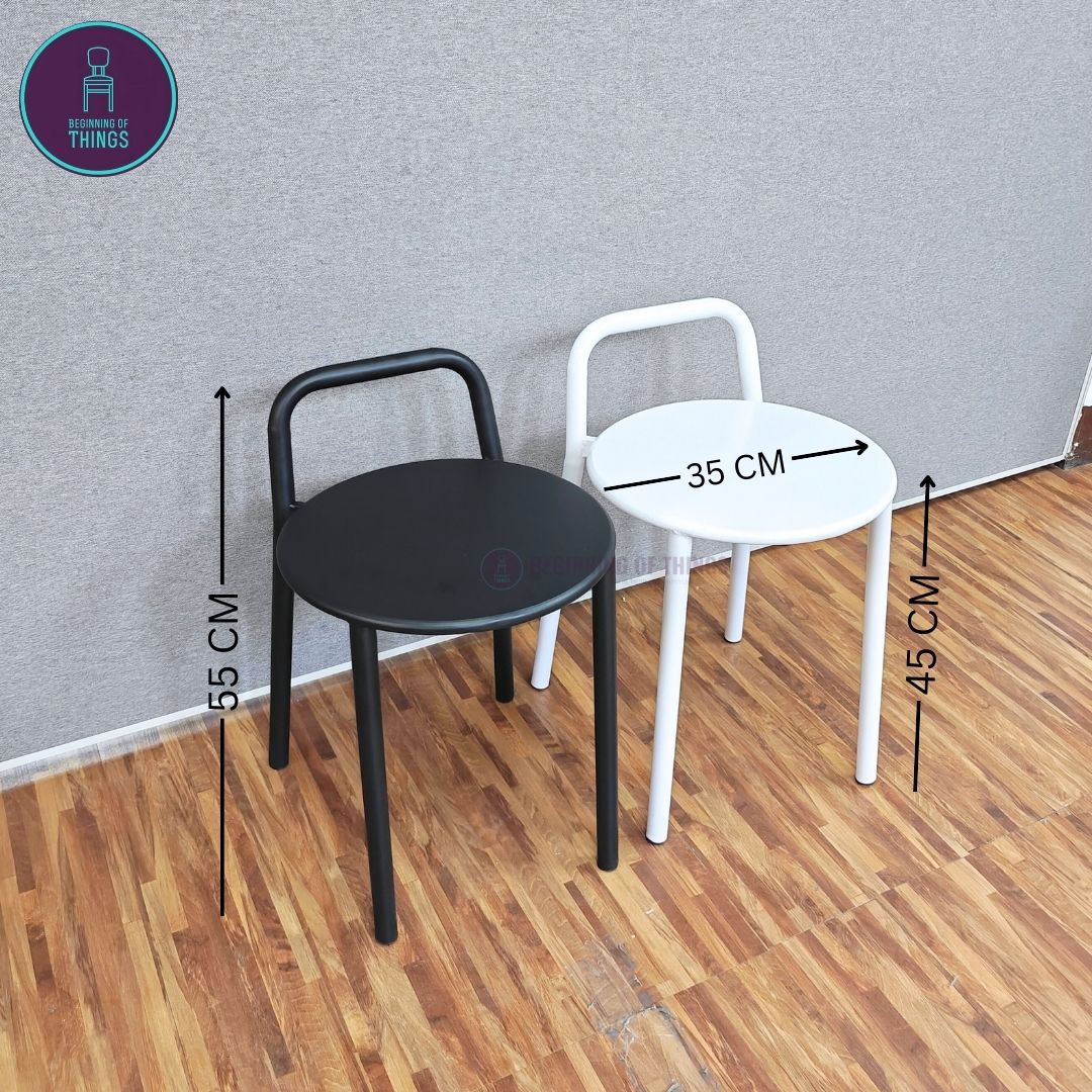 Low Back Outdoor Metal Stool Chair