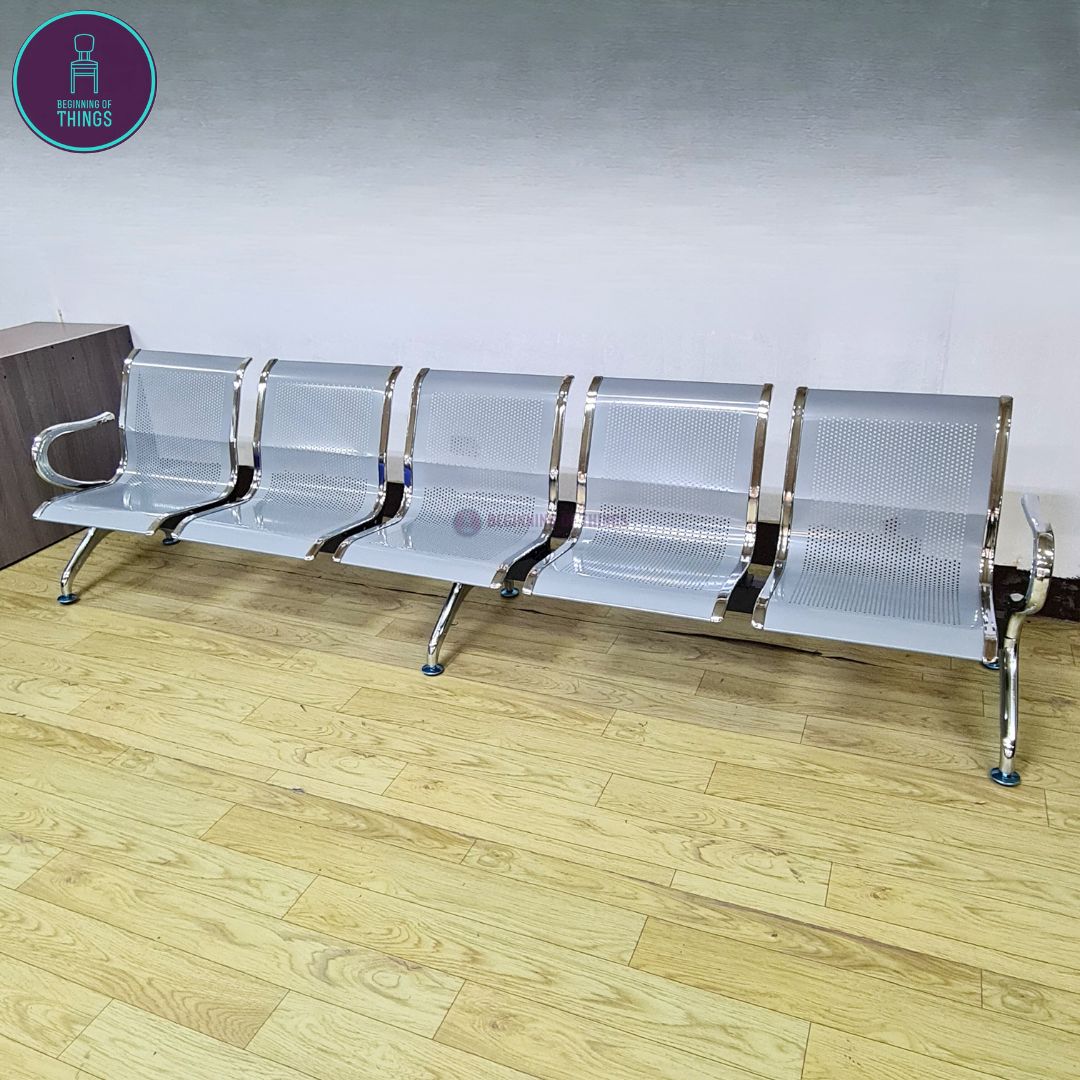 5-Seater Gang Chair All Metal