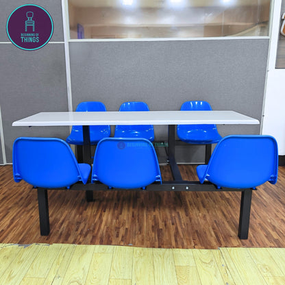 6-Seater Canteen Cafeteria Table and Chair Dining Set