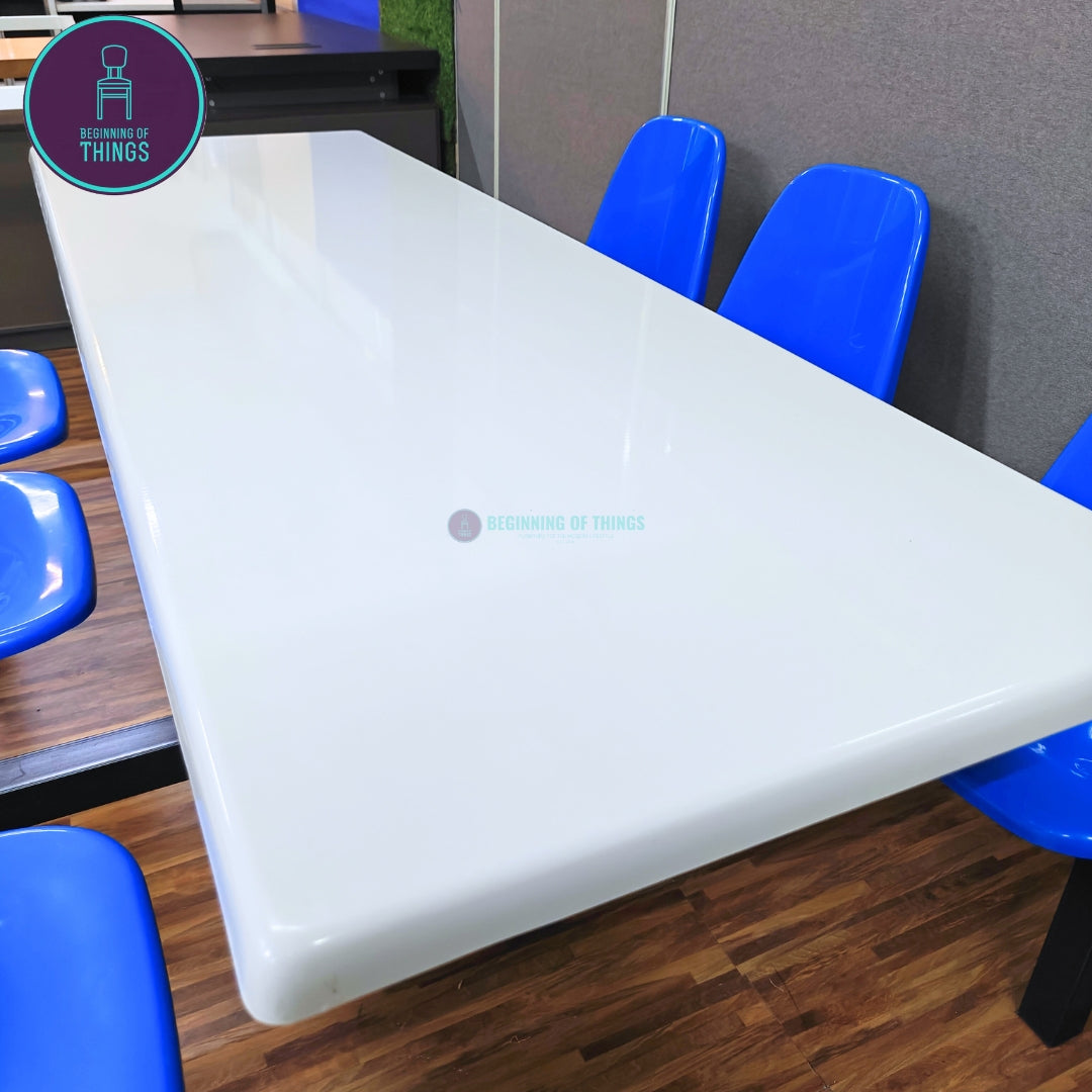6-Seater Canteen Cafeteria Table and Chair Dining Set